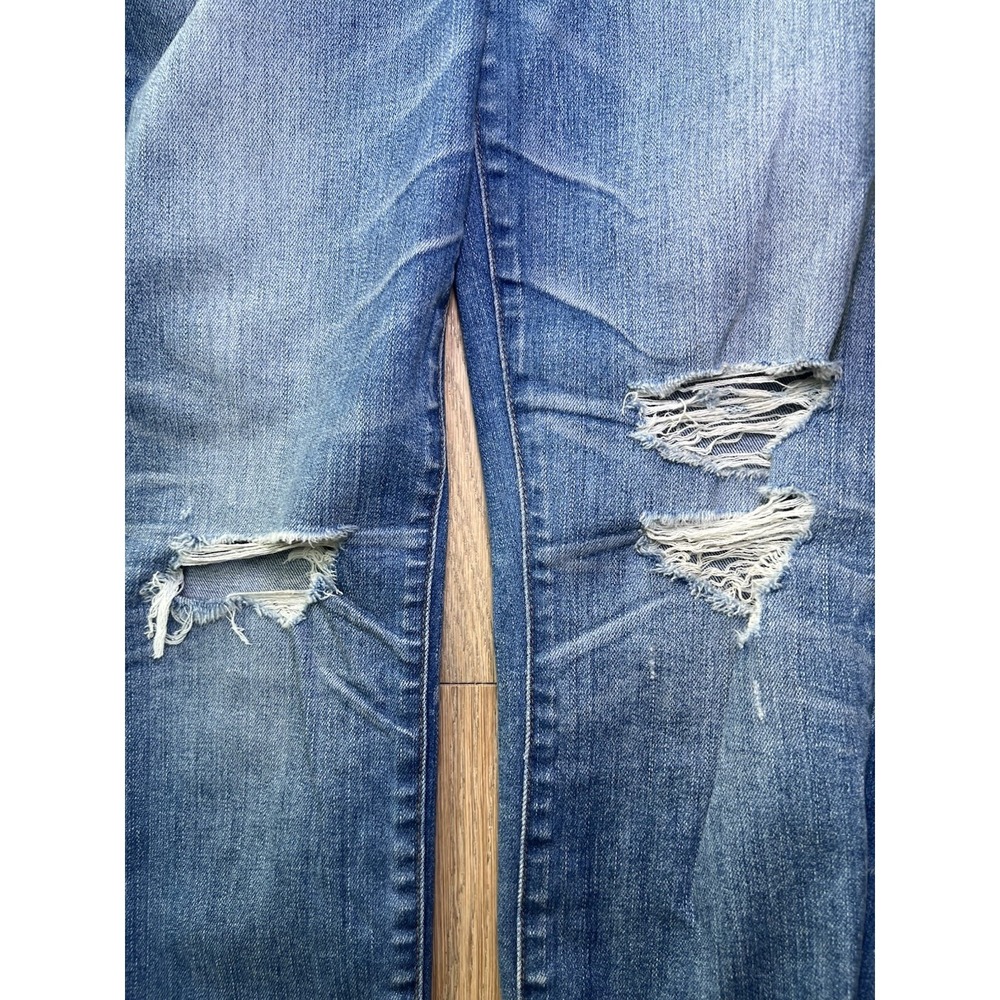 Madewell Women's Blue Denim Distressed Skinny Jeans, Size 28, High-Rise, 9" - Picture 5 of 11